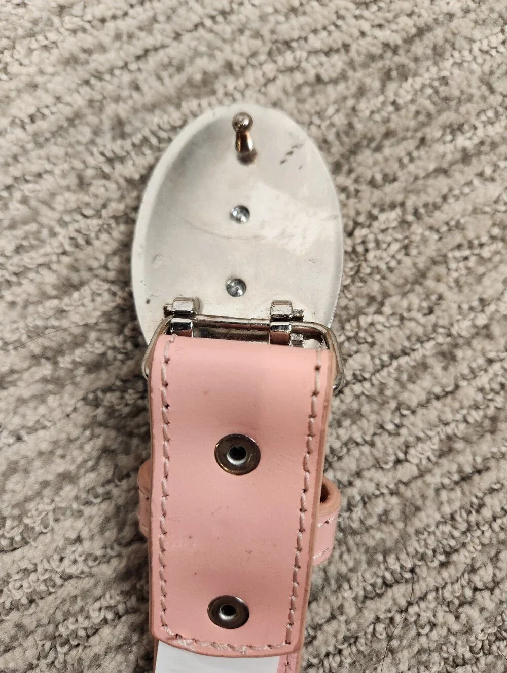Nocona Pink Leather Belt Girls 24 Western Gold & Silver Horse Buckle Equestrian